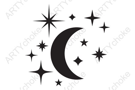 Moon and Stars. SVG File for Cricut Graphic by artychoke.design · Creative Fabrica