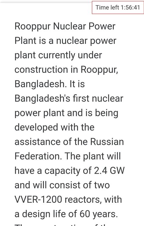 Solved Rooppur Nuclear Power Plant is a nuclear power plant | Chegg.com