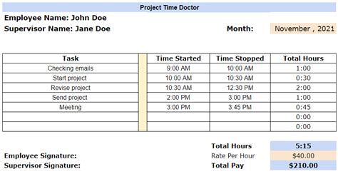 How To Create A Daily Timesheet In Excel - Printable Templates Free