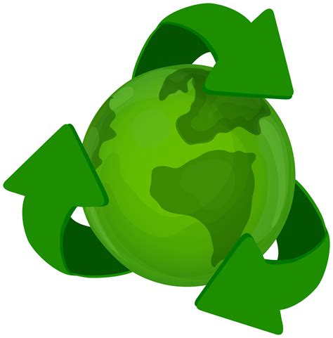 Green Earth Planet with Recycle Symbol PNG Clip Art - Best WEB Clipart