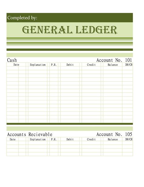 Microsoft Excel Ledger Template