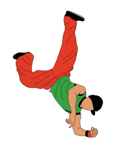 Teenager dancer hip hop breakdance outline Vector Image