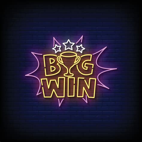 Big Win Neon Signs Style Text Vector 5532970 Vector Art at Vecteezy