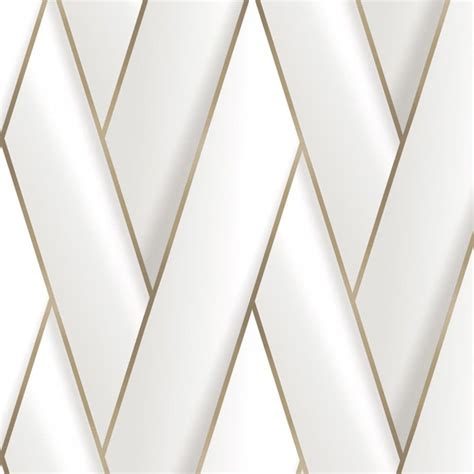 Debona Armando Herringbone lattice Geometric Wallpaper White Gold 2120