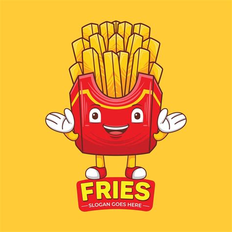 French Fries Mascot Logo Vector in Flat Design Style 2420301 Vector Art ...