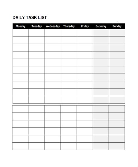 FREE 7+ Sample Daily Task Templates in PDF