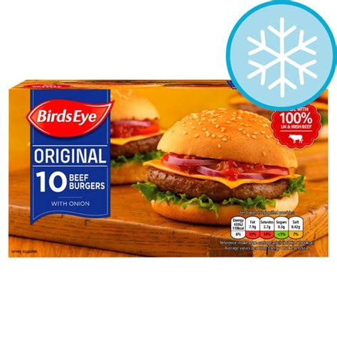 Birds Eye 10 Original Beef Burgers 567G - Tesco Groceries