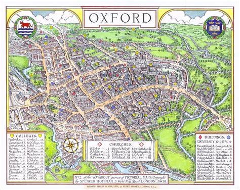 OXFORD University Map ENGLAND Vintage Wall Art Campus - Etsy