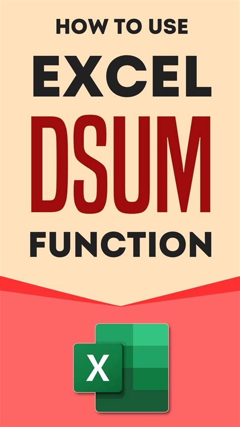 How to use DSUM Function in Excel with Example | Microsoft excel tutorial, Excel tutorials ...