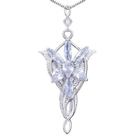 Silver Plated Lord of the Rings Arwen's Evenstar Pendant Necklace ...