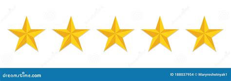 5 Stars Rating Flat Icon. Yellow Like Sign Feedback Customer of Evaluation Quality. Five Star ...