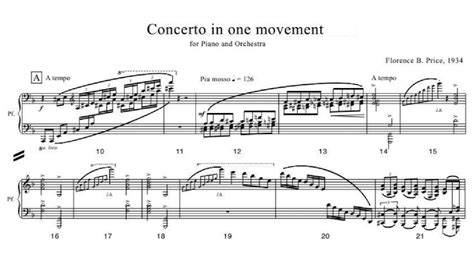 Florence Price - Piano Concerto in One Movement [with full score] - YouTube