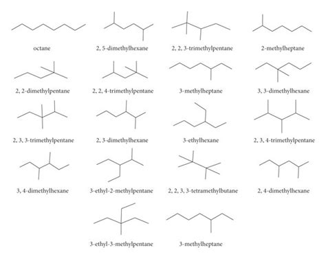 Octane Isomers Structural Formulas