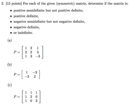 Solved 2. [15 points| For each of the given (symmetric) | Chegg.com