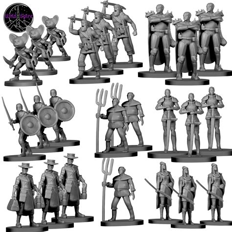 Buy Wildspire 24 Miniatures Town Enemies for DND Monster Miniatures 28mm Fantasy RPG Army Men ...