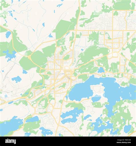 Empty vector map of Greater Sudbury, Ontario, Canada, printable road map created in classic web ...