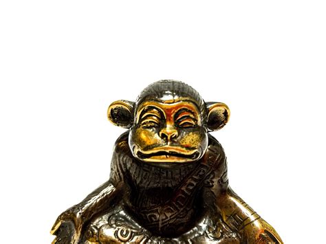 Meditating monkey statue Bronze Monkey Statue Animal | Etsy