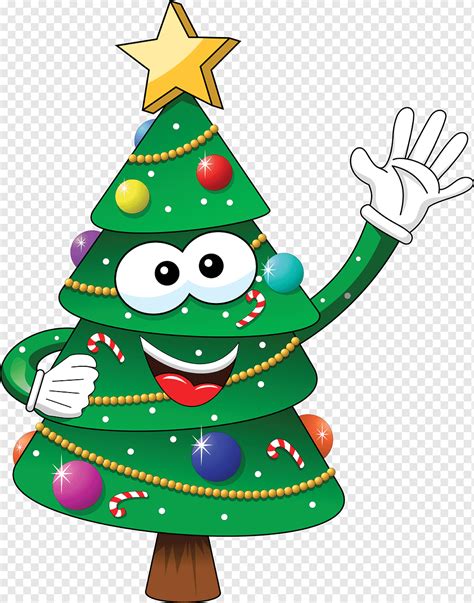 Funny cartoon christmas tree, png | PNGWing
