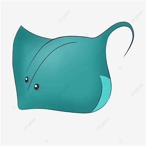 Cyan PNG Picture, Cyan Cute Stingray Clip Art, Stingray Clipart, Round ...