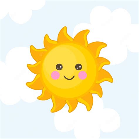 Premium Vector | Cute sun drawing