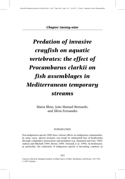 (PDF) Predation of invasive crayfish on aquatic vertebrates: the effect ...