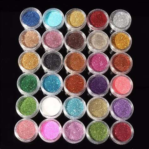 30pcs Mixed Colors Glitter Eyeshadow Powder Pigment Mineral Spangle ...