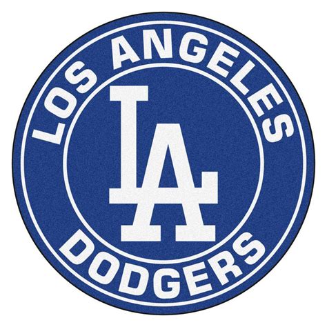 FANMATS MLB Los Angeles Dodgers Navy 2 ft. x 2 ft. Round Area Rug-18139 ...