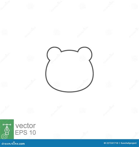 Animal, Bear Head Shape Icon Outline Style Stock Vector - Illustration ...