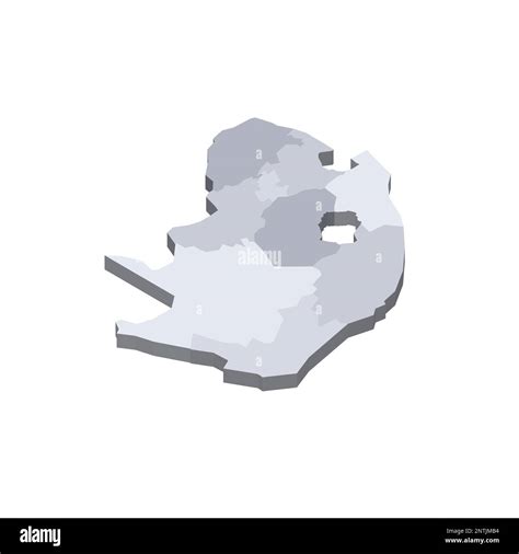 South Africa political map of administrative divisions - provinces. 3D isometric blank vector ...