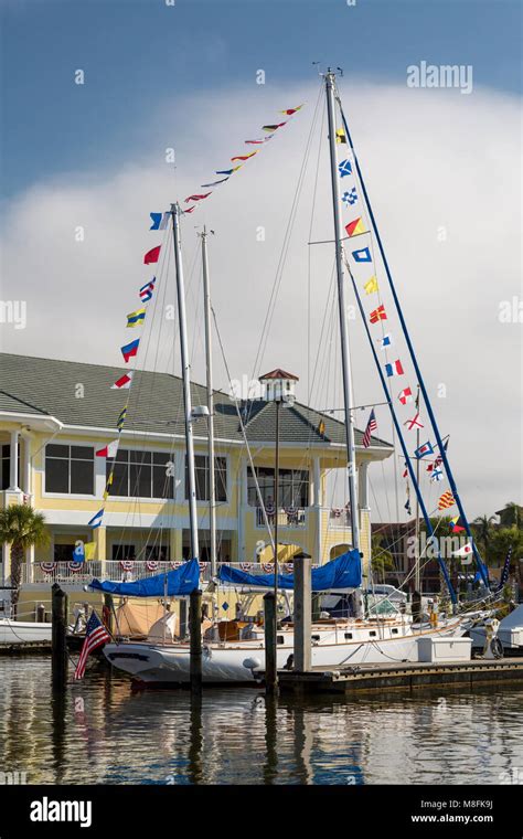 Yachts docked at Naples Sailing and Yacht Club, Naples, Florida, USA ...