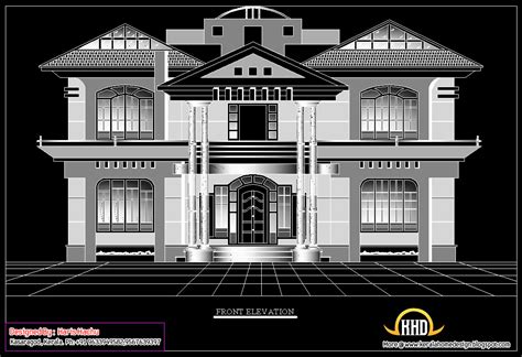 Double story house elevation - Kerala home design and floor plans