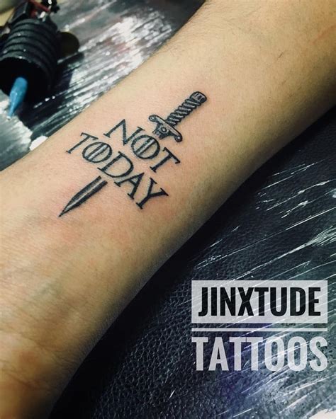 Not Today GOT Tattoo | Tattoos, Game of thrones tattoo, Gaming tattoo