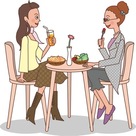 Ladies at lunch - Openclipart