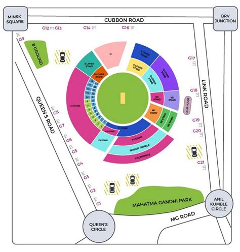 M Chinnaswamy Stadium Seating Plan Layout, Parking Map, Ticket Prices