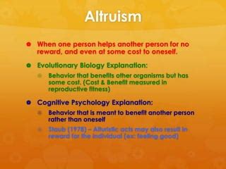 Altruism theories