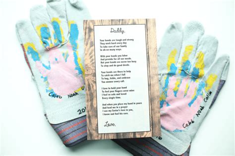 Handprint Work Gloves and Poem for Father's Day - I Can Teach My Child!