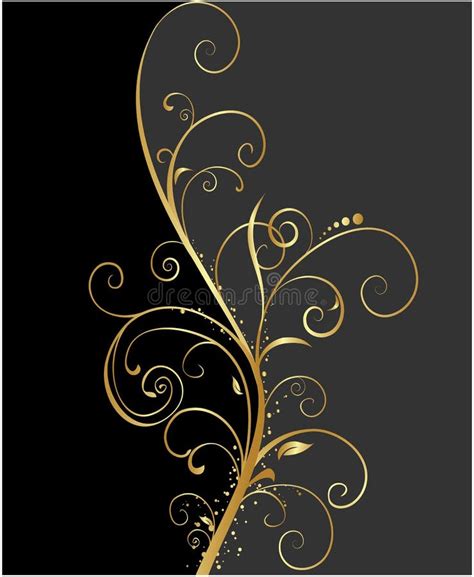 Black And Gold Floral Background Stock Vector - Illustration of frame ...