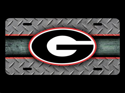 GEORGIA BULLDOGS License Plate Diamond Plate Design by AutoVinyl