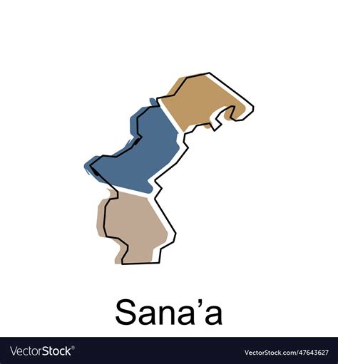 Map of sana a province of yemen design world Vector Image