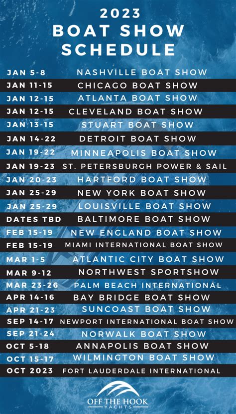 2023 Boat Show Schedule