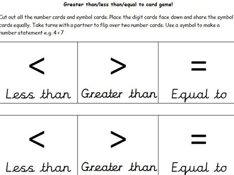 Greater Than Less Than Maths Game Ks1 981