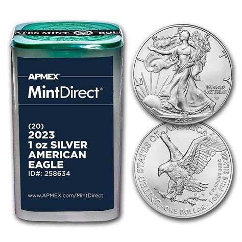 Buy 2023 Silver Eagle 20 Coin Tube MintDirect | APMEX