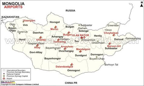 Airports in Mongolia, Mongolia Airports Map