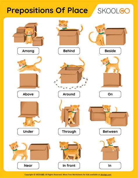 Prepositions of place - Free Worksheet - SKOOLGO