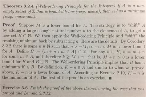 Solved Theorem 3.2.4 (Well-ordering Principle for the | Chegg.com