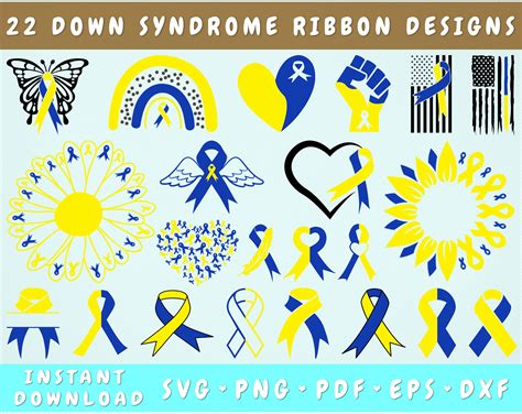 Down Syndrome Ribbon SVG Bundle 22 Designs Down Syndrome - Etsy