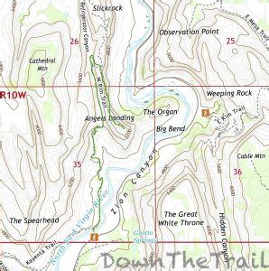 angels landing trail map - DownTheTrail.com