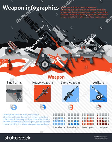 Weapon Infographics Set With Military Machines Army Artillery And ...