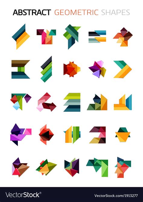 Set of colorful abstract geometric shapes Vector Image