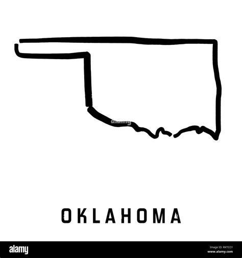 Oklahoma simple logo. State map outline - smooth simplified US state shape map vector Stock ...